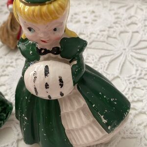 Vintage Green and White Holiday Figurine
